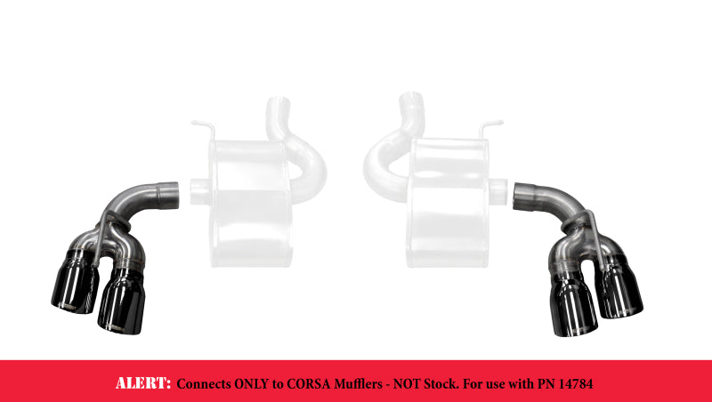 CORSA Performance 2017-2024 Chevrolet Camaro ZL1 2.75in Inlet / 4.0in Outlet Black PVD Tip Kit (For Corsa Exhaust Only) - photo 2