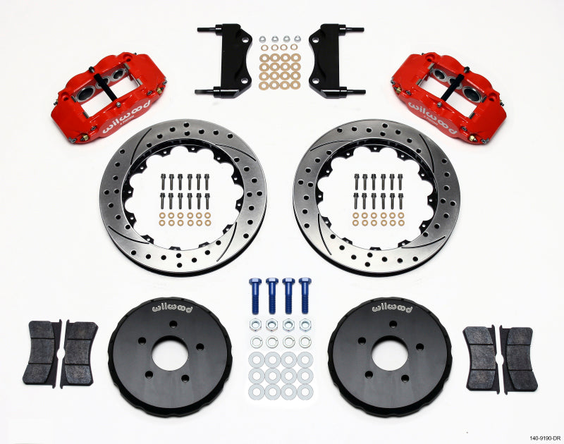Wilwood Nissan 350Z / Infiniti G35 Forged Narrow Superlite 6R Front Big Brake Kit (13.06in) - Red / Drilled & Slotted