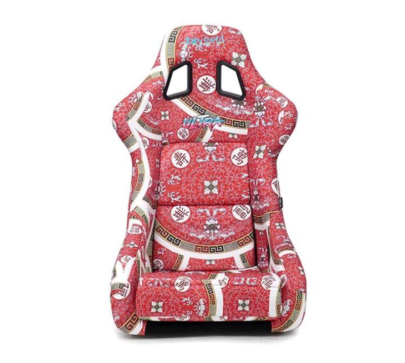 NRG FRP Bucket Seat PRISMA Oriental Longevity Plate Edition W/ Gold Pearlized Back - Large (FRP-302-DYNASTY)
