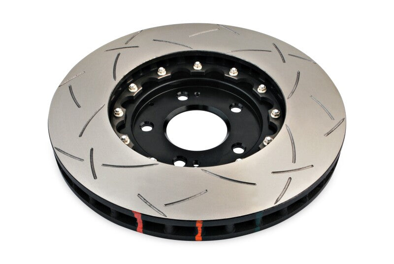 DBA Mitsubishi Lancer Evolution VIII/IX 5000 Series T3 Slotted 2-Piece Front Brake Rotor, Black Hat (DBA52218BLKS)