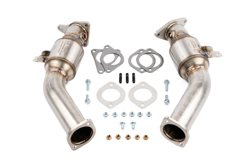 AMS Performance VR30DDTT Street Lower Downpipes w/GESI Catalytic Converter (amsAMS.53.05.0001-2)