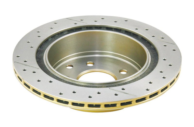 DBA Nissan 350Z (Z33) Street Series Drilled & Slotted Rear Brake Rotor, Gold Hat (DBA574X)