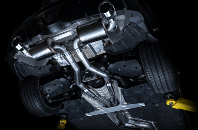 AWE Tuning 2020 Toyota Supra A90 Resonated Touring Edition Exhaust - 5in Chrome Silver Tips - photo 5