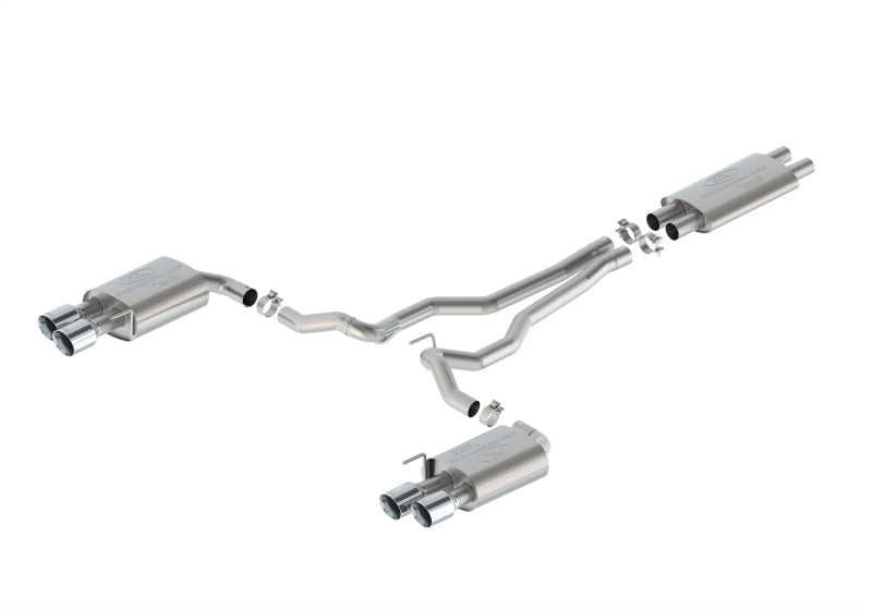 Ford Racing 2024 Mustang 5.0L Touring Non-Active Cat-Back Exhaust with GT Valance - Chrome Tip