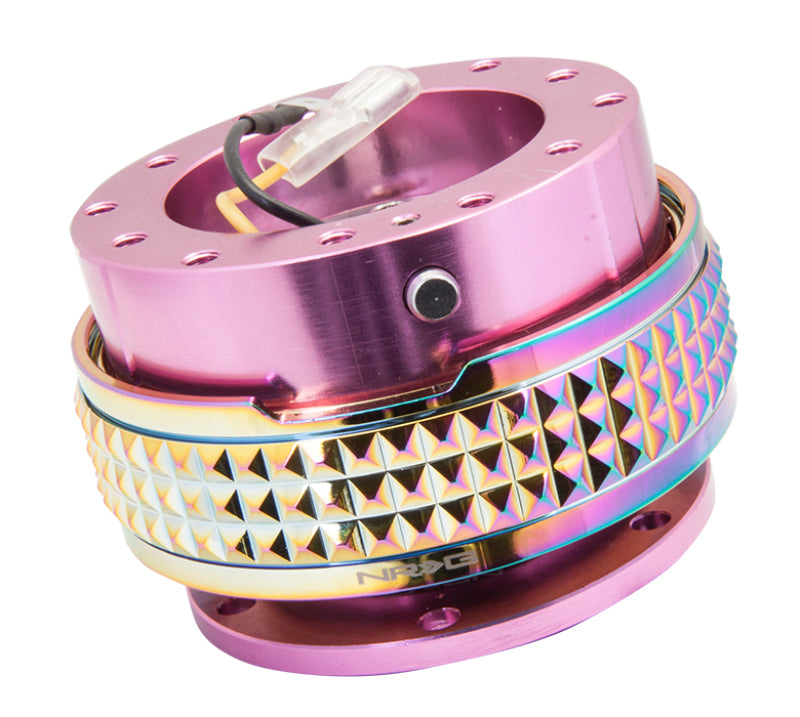 NRG Quick Release Kit - Pyramid Edition - Pink Body / Neochrome Pyramid Ring (SRK-210PK/MC)
