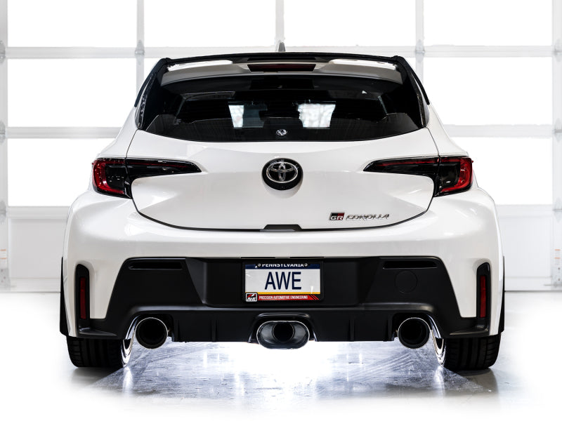 AWE Tuning 2023-2024 Toyota GR Corolla Track Edition Cat-Back Exhaust - Chrome Silver Tips - photo 4