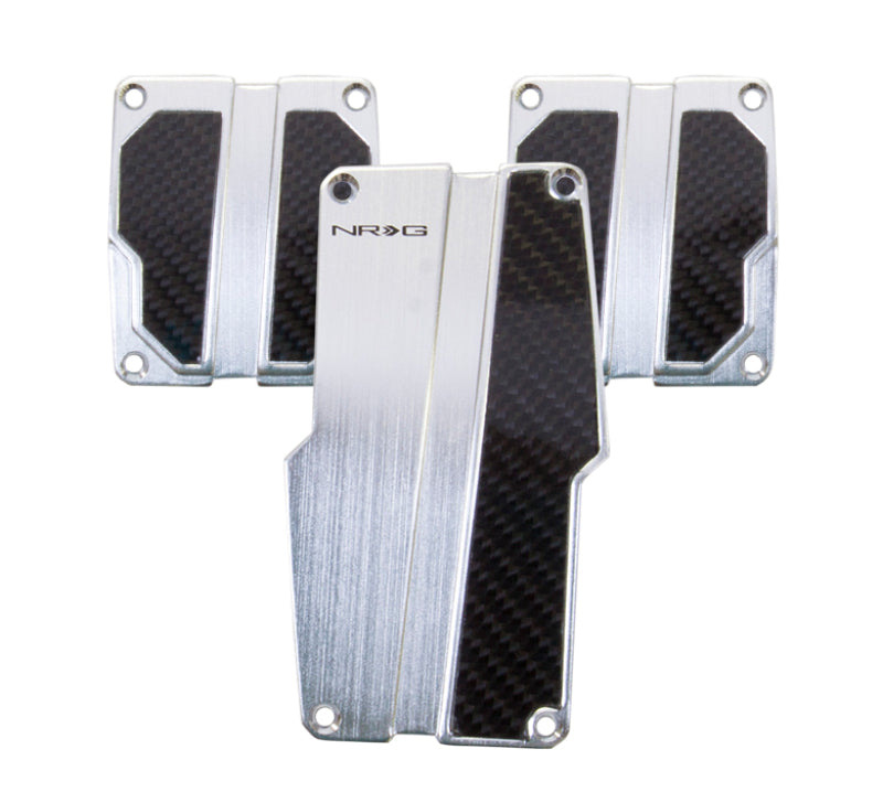 NRG Brushed Aluminum Sport Pedal M/T - Silver w/ Black Carbon (PDL-100SL) - photo 2