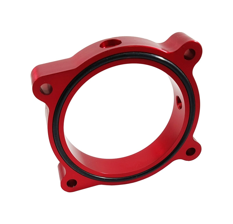 Torque Solution Throttle Body Spacer (Red): Ford Mustang GT 5.0L 2011-2016 (tqsTS-TBS-032R)
