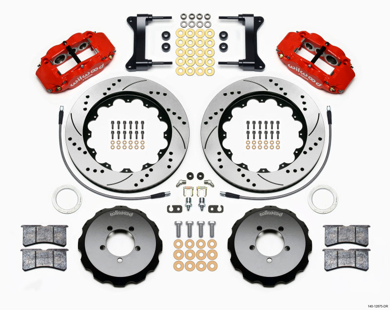 Wilwood 1999-2012 Subaru WRX Forged Narrow Superlite 6R Front Big Brake Kit (14in) - Red / Drilled & Slotted