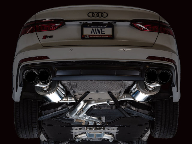 AWE Tuning 2019-2023 Audi C8 S6/S7 2.9T V6 AWD Touring Edition Exhaust - Diamond Black Tips - photo 2
