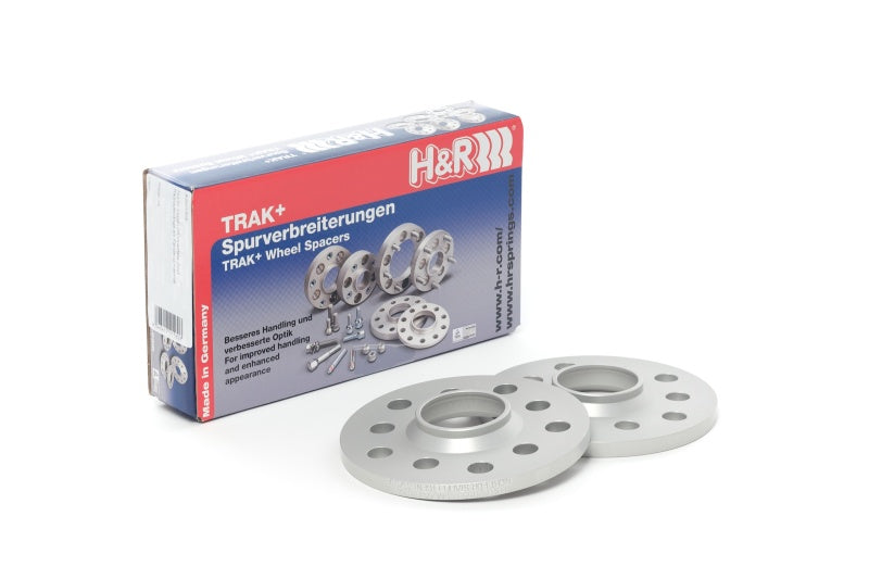 H&R Trak+ 10mm DR Wheel Spacers - 5x100 - 57.1mm Center Bore - 14x1.50 Thread - Silver (202555712B)