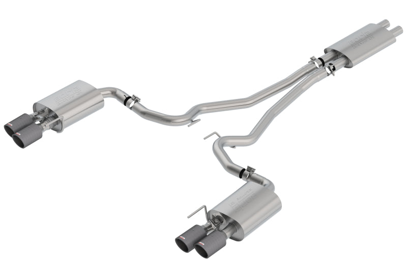 Borla 2018-2022 Ford Mustang GT Cat-Back Exhaust System Touring - Carbon Fiber Tips