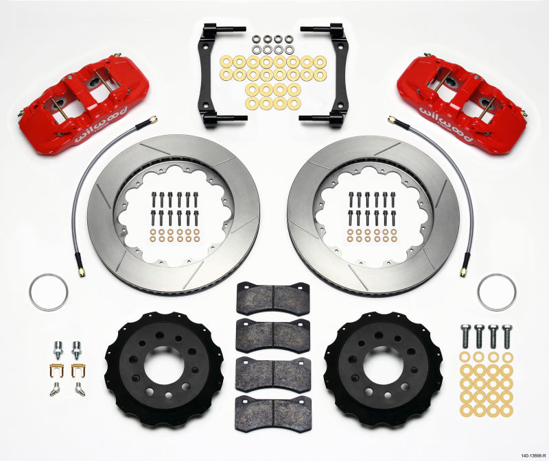 Wilwood 2014-2019 Chevrolet Corvette C7 Aero4 Rear Big Brake Kit (14.25in) - Red / Slotted