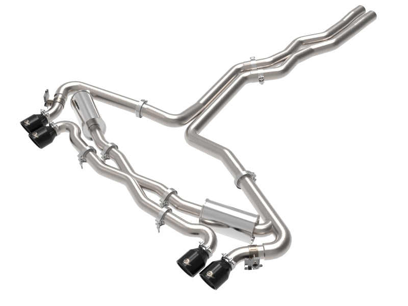 aFe 2020-2022 Audi RS6 Avant V8 4L MACH Force-Xp 3in to 2.5in 304 Stainless Steel Cat-Back Exhaust with Black Tip