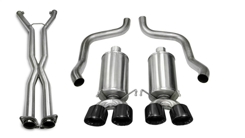 CORSA Performance 2006-2008 Chevrolet Corvette C6 (A/T) 2.5in Xtreme Cat-Back Exhaust - 3.5in Black Twin Tips