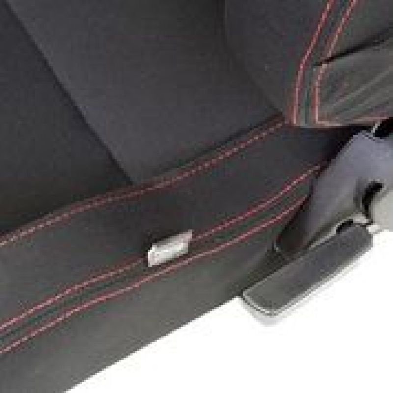 NRG Sport Seats (Pair) Type-R Cloth w/ NRG Logo - Black w/ Red Stitch (RSC-200L/R)