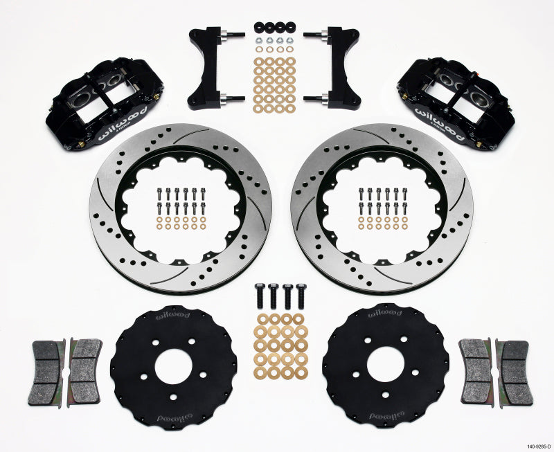 Wilwood Mitsubishi Lancer Evolution VIII Forged Narrow Superlite 6R Front Big Brake Kit (14in) - Black / Drilled & Slotted