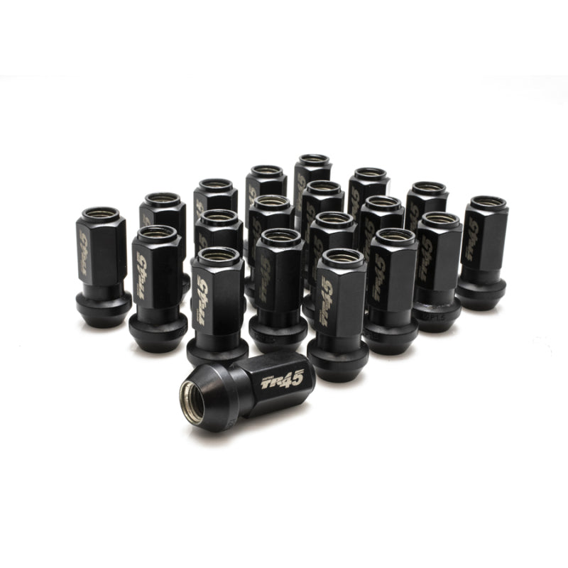 Muteki TR45 Open End Lug Nuts - Black Chrome - 12x1.25 - 45mm (TR4505B)
