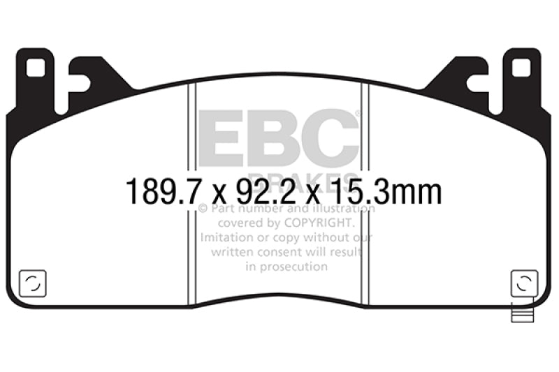 EBC Ford Mustang (S550) Redstuff Ceramic Low-Dust Front Brake Pads, GT350 (DP33055C)