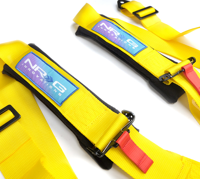 NRG 5PT 3in. Seat Belt Harness / Cam Lock - Yellow (SBH-B6PCYL) - photo 4