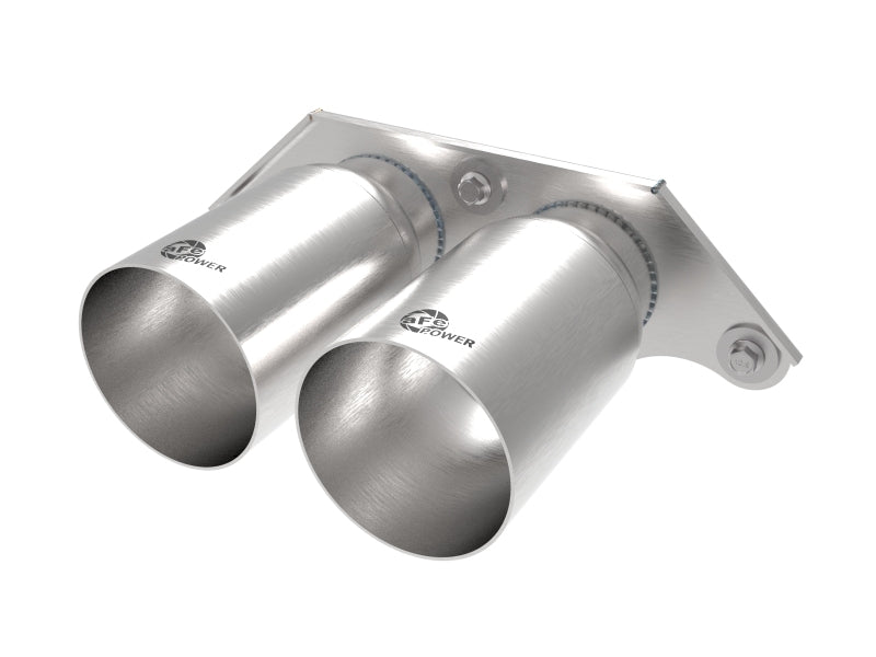 aFe Power MACH Force-Xp 4in 304 Stainless Steel Bolt-On Exhaust Tips Brushed 2014-2019 Porsche 911 GT3 3.8L/4.0L - photo 2