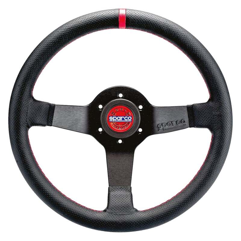 Sparco Steering Wheel R330 Champion Black Leather / Red Stitching (015R330CHAMPION)