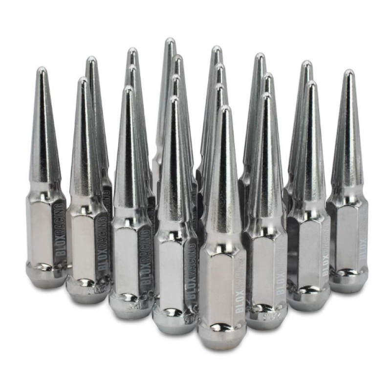 BLOX Racing Spike Forged Lug Nuts - Chrome - 12x1.25 - Set of 20 (BXAC-00150-20)