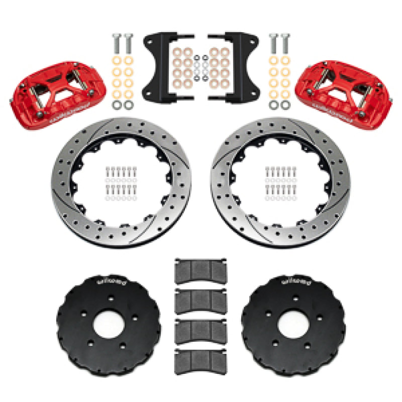 Wilwood 2014-2019 Chevrolet Corvette C7 Forged XRS6R Front Big Brake Kit (13.06in) - Red / Drilled & Slotted