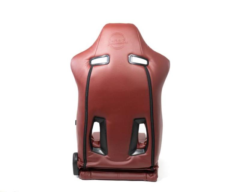 NRG Reclinable Sport Seats (Pair) The Arrow Maroon Vinyl w/ Pressed NRG logo w/ Maroon Stitch (RSC-810MAR L/R)