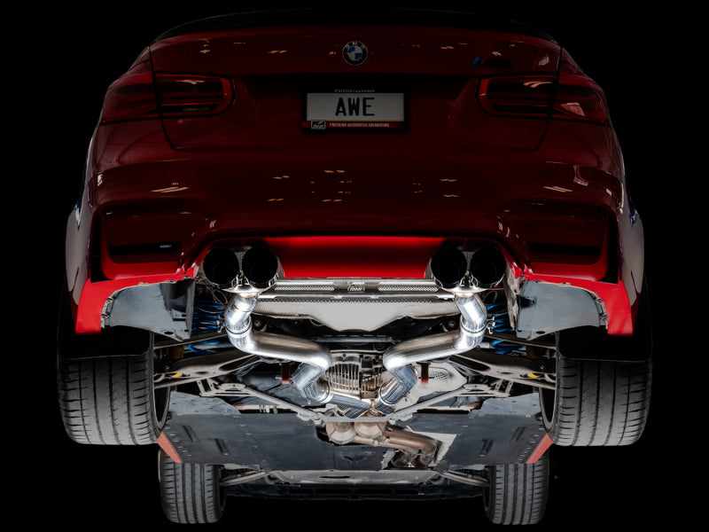 AWE Tuning BMW F8X M3/M4 Track Edition Cat-Back Exhaust - Diamond Black Tips - photo 6