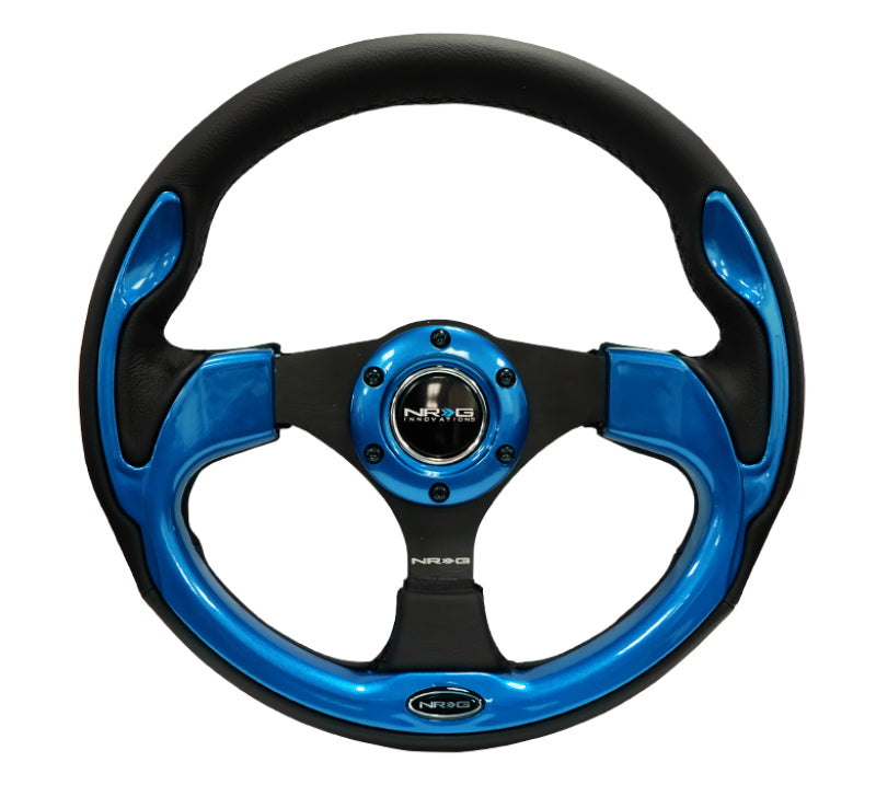 NRG Reinforced Steering Wheel (320mm) Black w/ Blue Trim (RST-001BL)