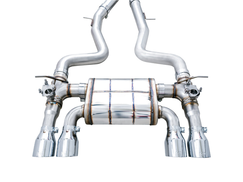 AWE Tuning BMW F8X M3/M4 SwitchPath Cat-Back Exhaust - Chrome Silver Tips - photo 4