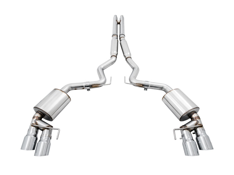 AWE Tuning 2018+ Ford Mustang GT (S550) Cat-Back Exhaust - Touring Edition (Quad Chrome Silver Tips) - photo 2