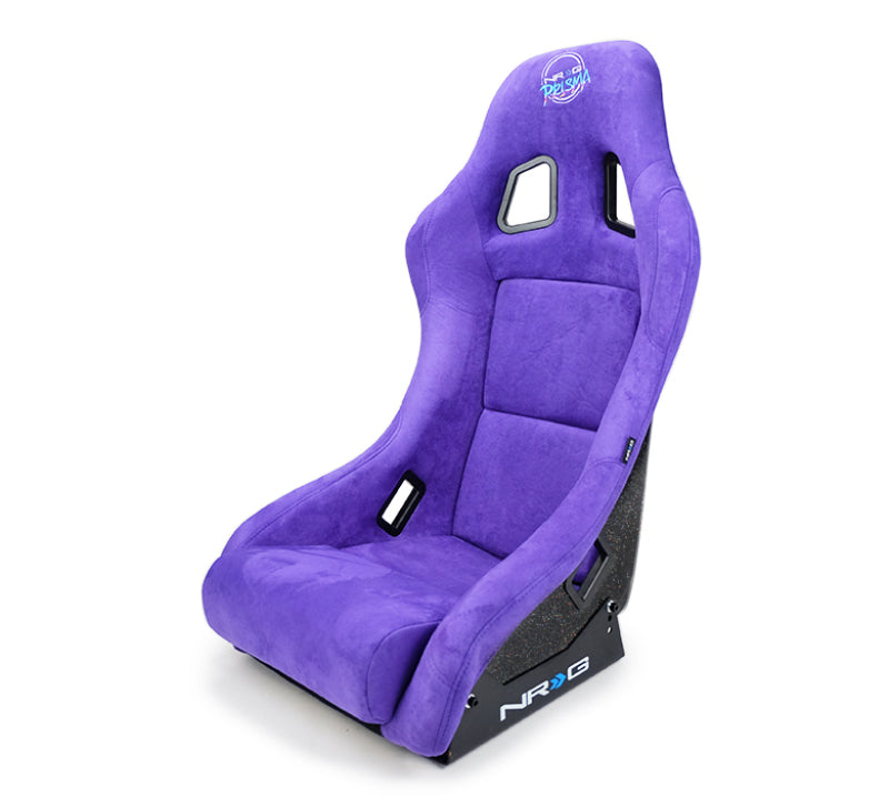 NRG FRP Bucket Seat PRISMA Edition w/ Pearlized Back Purple Alcantara