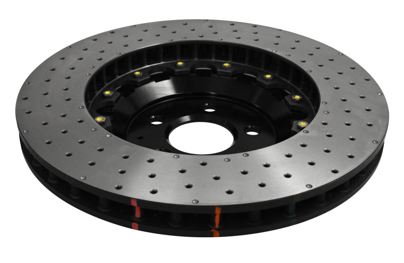 DBA Ford Mustang (S550) 5000 Series XD Drilled & Dimpled 2-Piece Front Brake Rotor, Black Hat (DBA52166BLKXD)