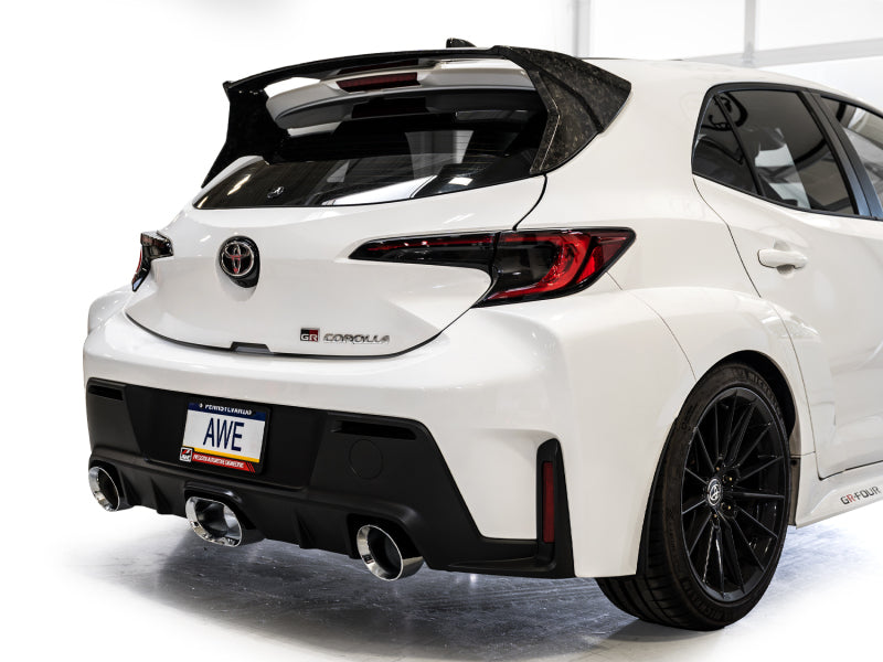AWE Tuning 2023-2024 Toyota GR Corolla Touring Edition Cat-Back Exhaust - Chrome Silver Tips - photo 4