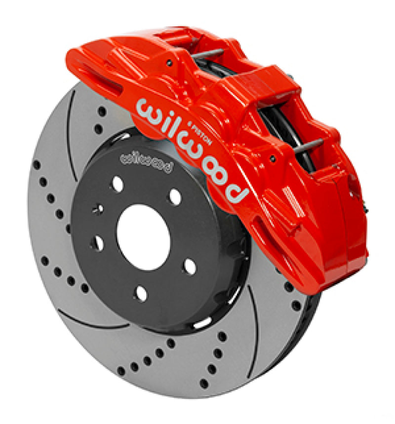 Wilwood 2016-2019 Chevrolet Camaro SS SX6R Front Big Brake Kit (14in) - Red / Drilled & Slotted