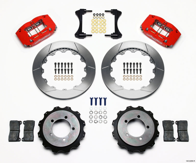 Wilwood Mitsubishi Lancer Evolution VIII Dynapro Radial Rear Big Brake Kit (12.88in) - Red / Slotted