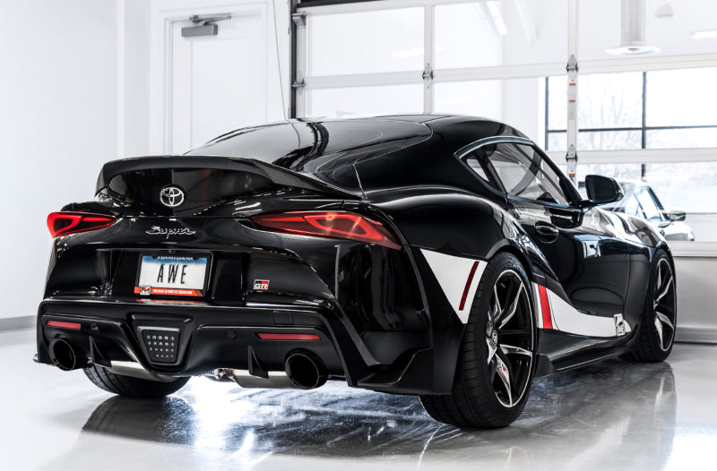 AWE Tuning 2020 Toyota Supra A90 Resonated Touring Edition Exhaust - 5in Diamond Black Tips - photo 3
