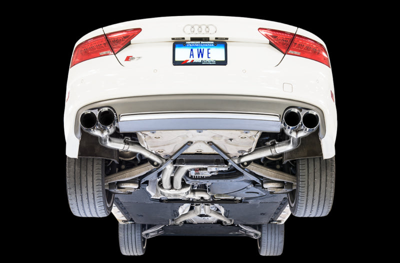 AWE Tuning Audi C7 / C7.5 S7 4.0T Track Edition Exhaust - Chrome Silver Tips - photo 2
