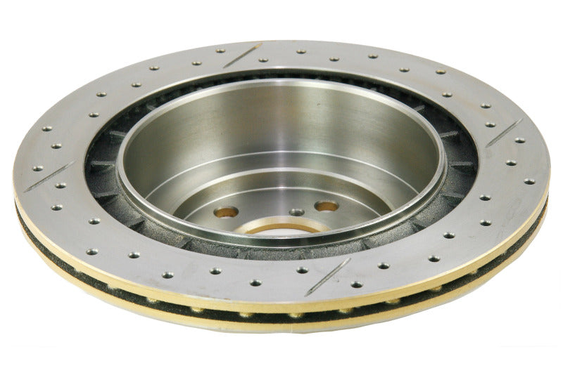 DBA Subaru Impreza WRX STI (GD) Street Series Drilled & Slotted Rear Brake Rotor, Gold Hat (DBA653X)