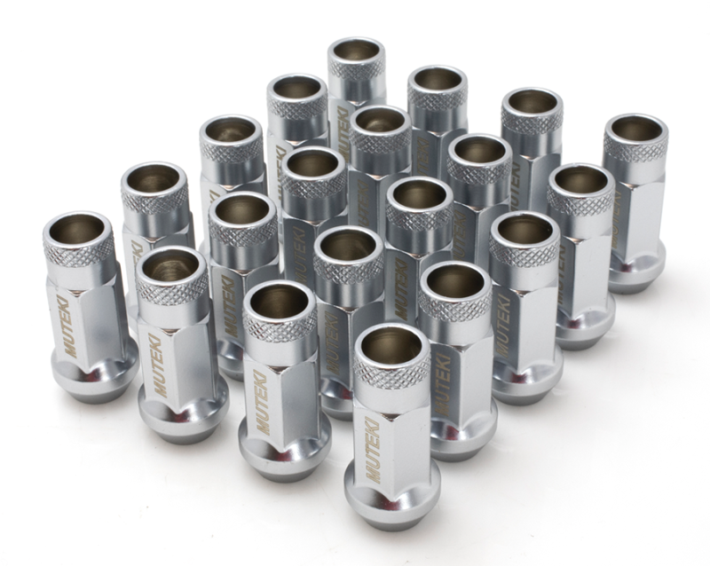 Muteki SR48 Open End Lug Nuts - Satin Silver 12x1.50 48mm (32906SS)