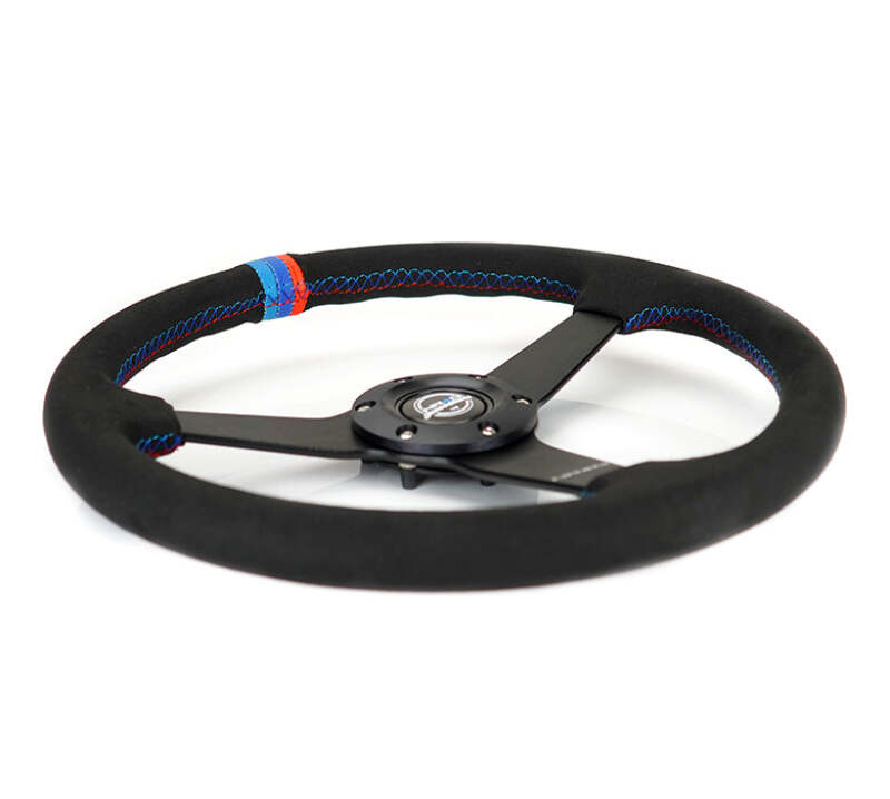 NRG Sport Wheel (350mm) 3 Solid Spokes - 1.5in Deep - Matte Black - Minty Fresh Miata Logo Etched (RST-037MB-SA-M3) - photo 4