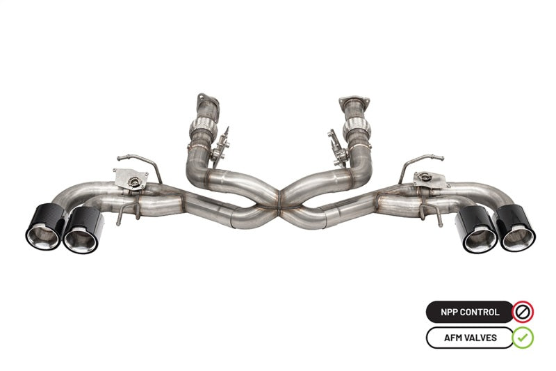 CORSA Performance 2020-2025 Chevrolet Corvette C8 RWD 3in Delete 4 Valve Cat-Back with NPP with 4.5in CF Polished Tips - photo 4