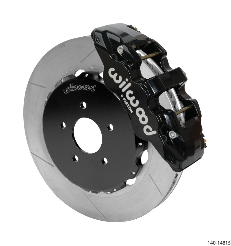 Wilwood 2003-2009 Nissan 350Z Aero6 Front Big Brake Kit (14in) - Black / Slotted