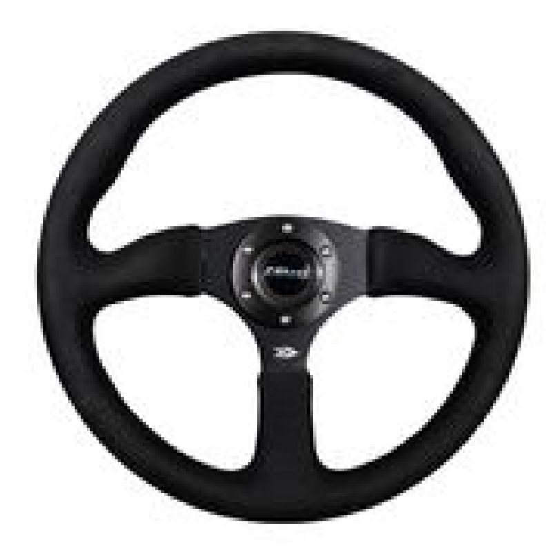 NRG Reinforced Steering Wheel (350mm / 2.5in. Deep)Black Alcantara Comfort Grip w/ 4mm Matte Black Spokes (RST-023MB-SA) - photo 4