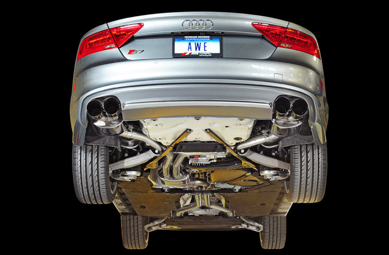 AWE Tuning Audi C7 / C7.5 S7 4.0T Touring Edition Exhaust - Diamond Black Tips - photo 2