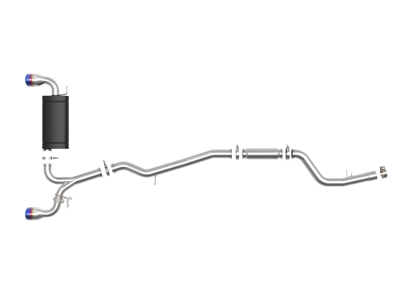 aFe POWER Takeda 2020 Toyota Supra L6-3.0L 3in-2.5in 304 Stainless Steel Cat-Back Exhaust Blue Flame Tips - photo 3
