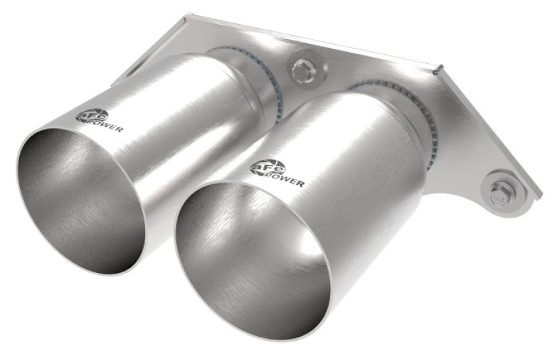 aFe Power MACH Force-Xp 4in 304 Stainless Steel Bolt-On Exhaust Tips Brushed 2014-2019 Porsche 911 GT3 3.8L/4.0L