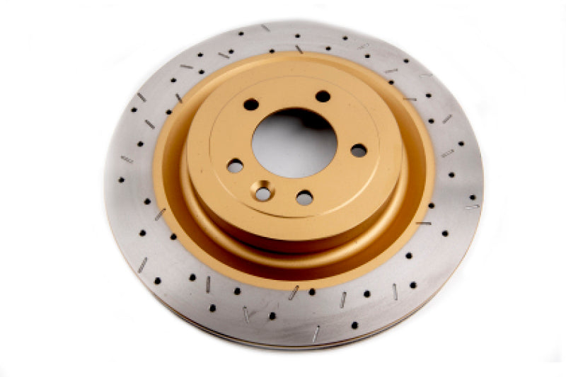 DBA Ford Mustang (S197) 4000 Series XS Drilled & Slotted Front Brake Rotor, Gold Hat (DBA42115XS)